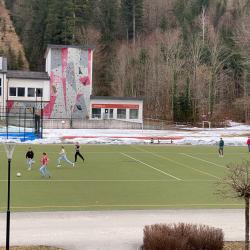 Nach dem Skifahren ging es ab auf das Fußballfeld. 